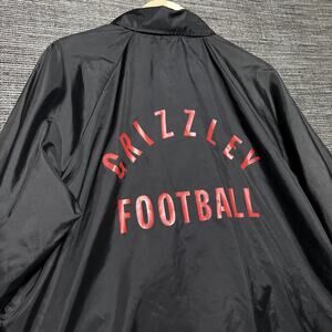 Grizzley Football Cardinal Vintage Jacket Men's L Black Snap Closure Windbreaker